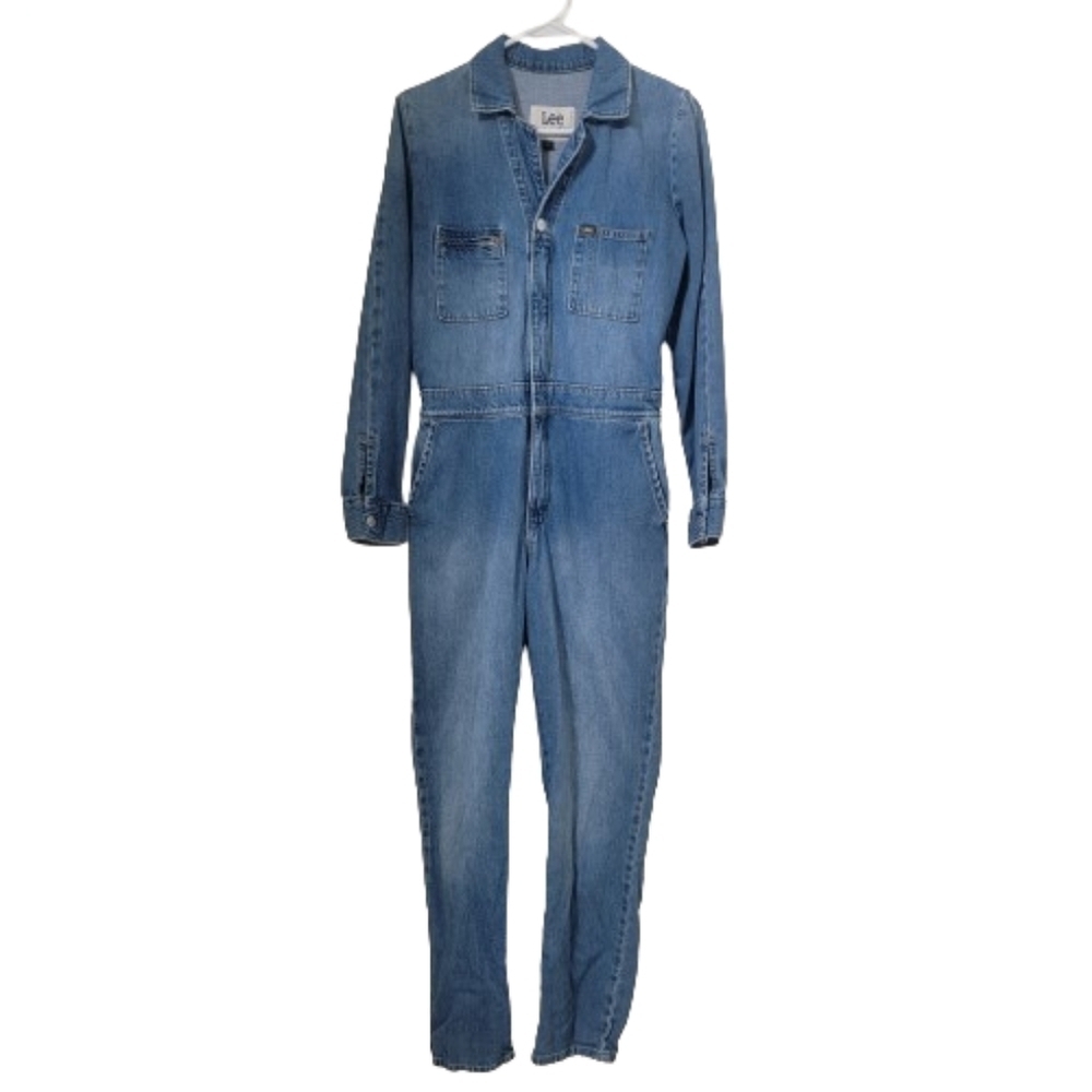 Lee Size S Union-Alls Blue Denim Long Sleeve Coveralls, EUC